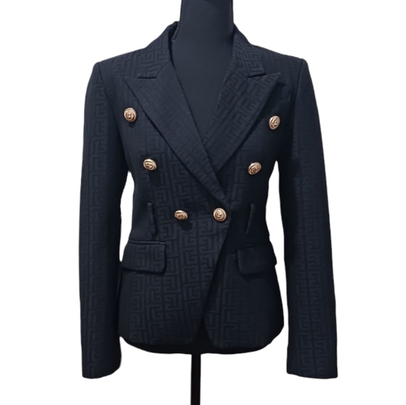 None Jackets & Blazers - Greek Key Classic Blazer Double-Breasted